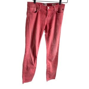 LTB Muted Red Low Rise Fit Cropped Slim Handmade in Turkey Jeans 29